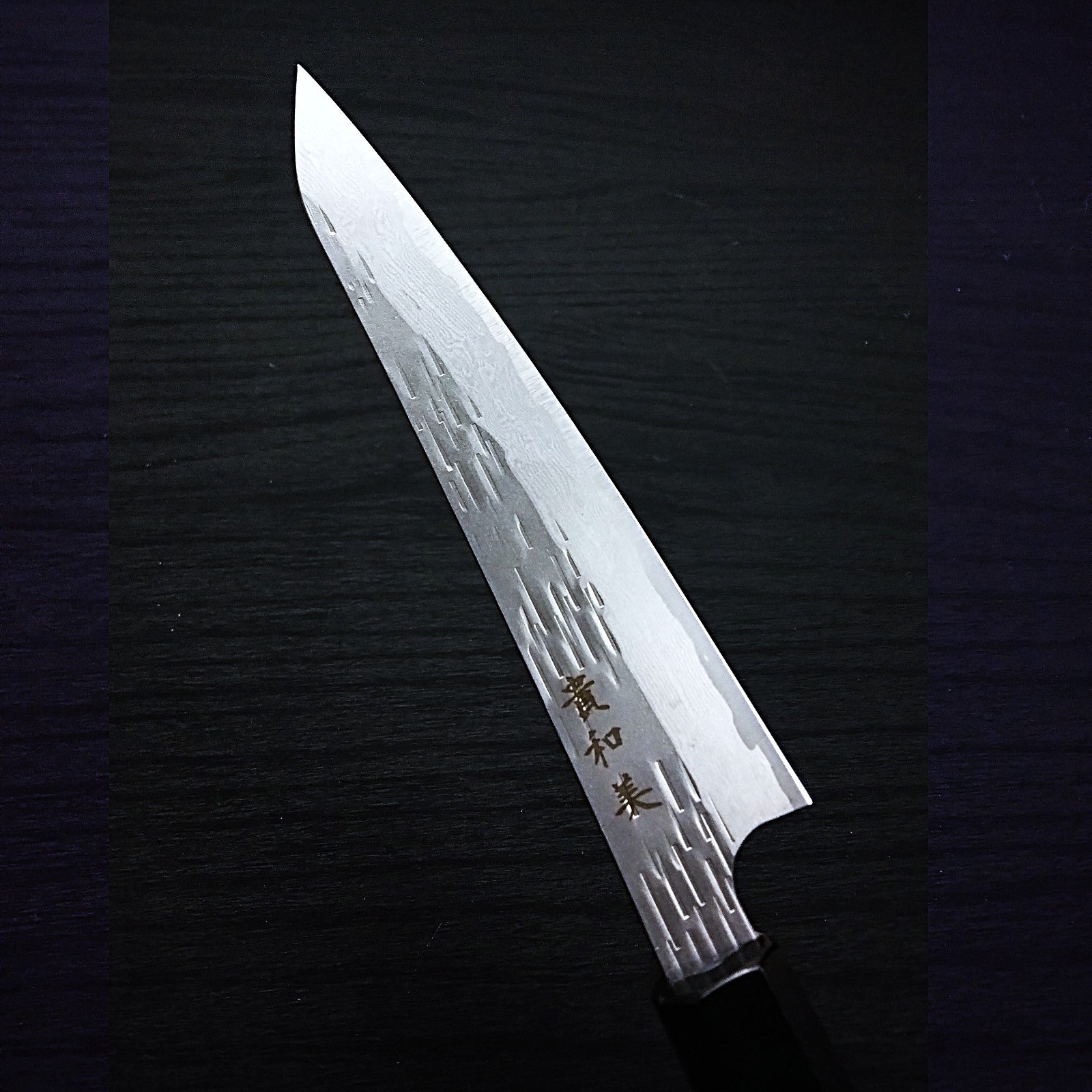 和式切付型ペティナイフ ステンレス 165mm 紫檀柄 反り加工 研ぎ済み 鏡面 貴和美 凛 ペティ150 VG XEOS 紫檀